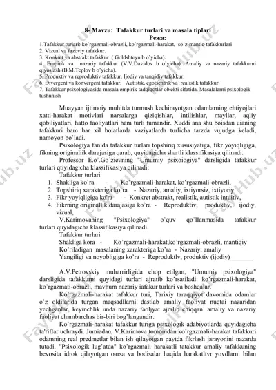 tafakkur turlari va masala tiplari — DOC