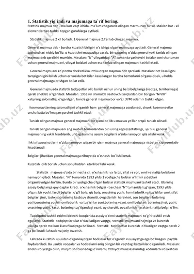 statistika va majmualar — DOCX