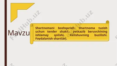 shartnomani boshqarish — PPTX