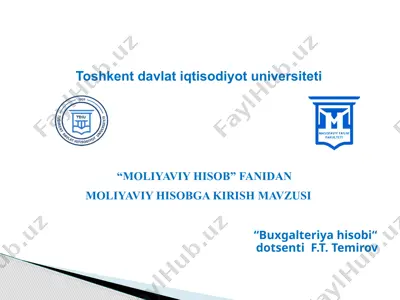 moliyaviy hisobga kirish (buxgalteriya hisobi) — PPTX