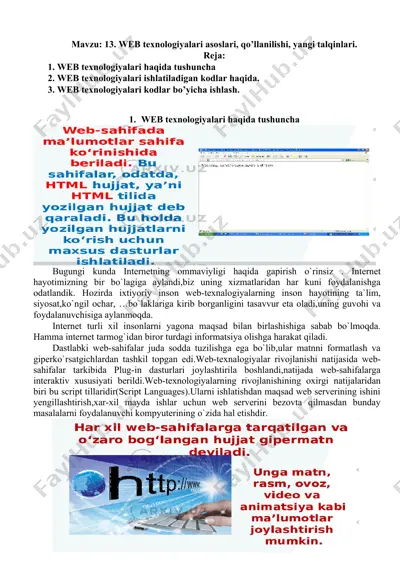 web texnologiyalari asoslari — DOCX