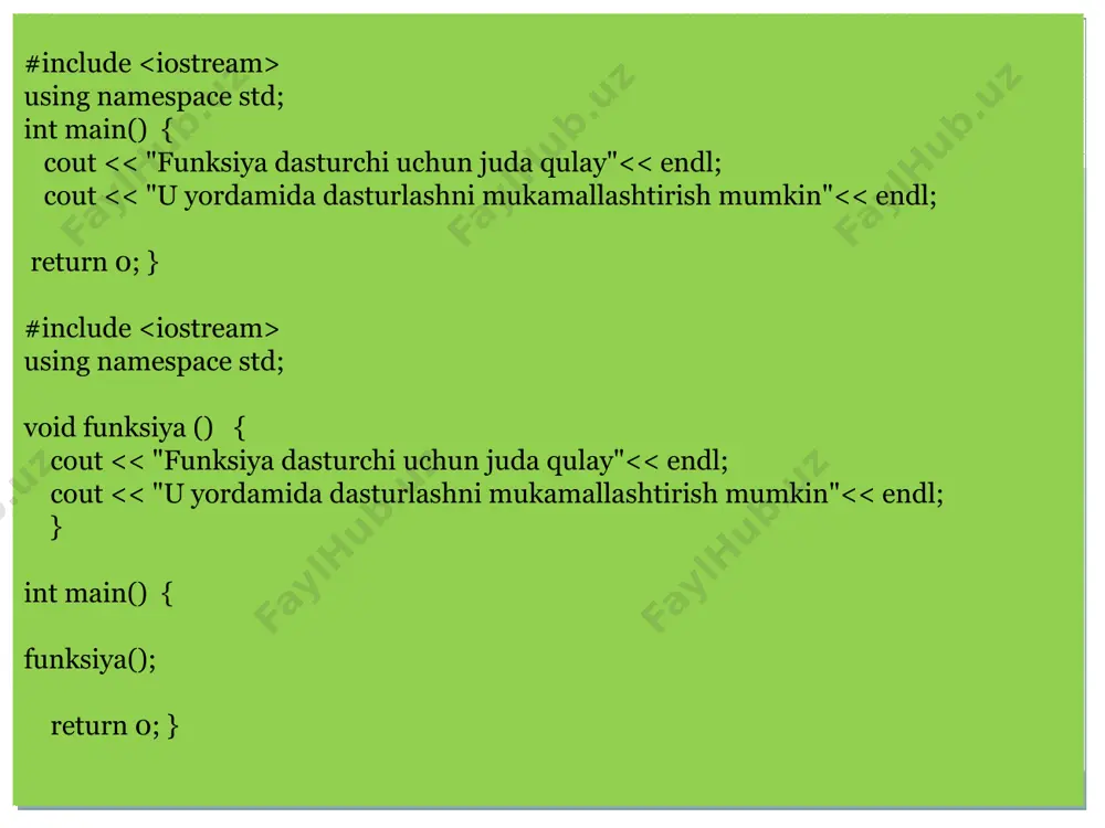 c++ dasturlash tilida funksiyalar - Page 4