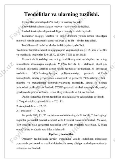 teodolitlar — DOCX