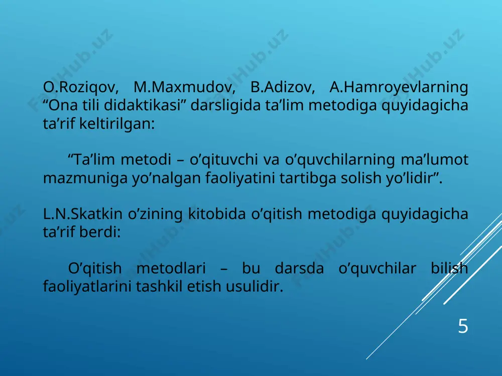 o’qitish metodlari va ularning tasnifi - Page 5