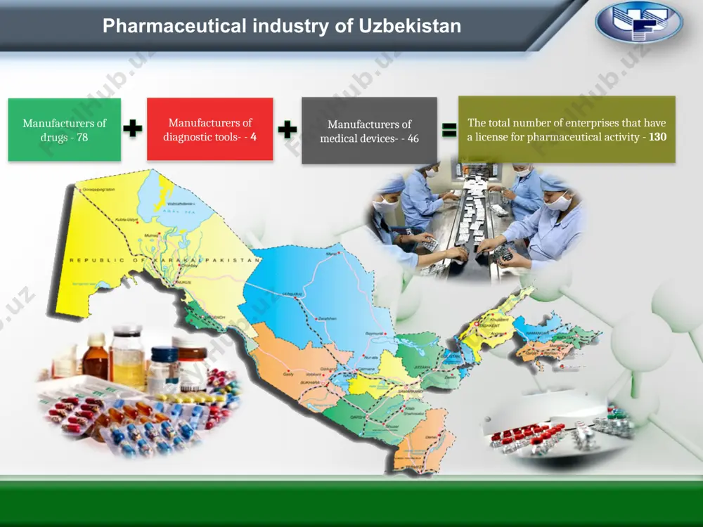 uzbek site– production building, hr. eyecrol, algis, antirinol, xyzal and others natural flora of uzbekistan only 100 of 577 plants that are considered curative used in medical science. the flora of our country is represented by 4,500 types of herbals. thank you for your attention! image8.png image9.png image10.png image11.png image12.jpeg image13.png image14.png image15.png image16.jpeg image17.jpeg image18.jpeg oleobject1.bin image19.png oleobject2.bin image20.png oleobject3.bin image21.jpeg image22.jpeg image23.jpeg image24.jpeg image1.jpeg image3.png image4.png image5.png image6.png image7.png диаграмма1 british local foreign totally registered 8042 names 246 3,1% 2013 23,5% 5783 74,3% 246 2013 5783 лист1 totally registered 8042 names british 246 local 2013 foreign 5783 для изменения диапазона данных диаграммы перетащите правый нижний угол диапазона. диаграмма1 2014 2014 2015 2015 2014 2014 2015 2015 import local production 431.085 282.152 366.822 364.364 994.349 212.586 896.944 268.599 лист1 import local production 2014 431.085 282.152 2015 366.822 364.364 2014 994.349 212.586 2015 896.944 268.599 для изменения диапазона данных диаграммы …