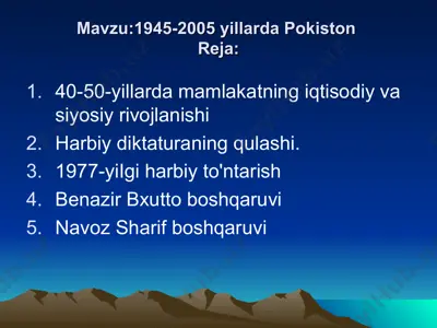 1945-2005 yillarda pokiston — PPT