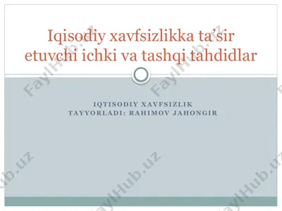 iqtisodiy xavfsizlik — PPTX
