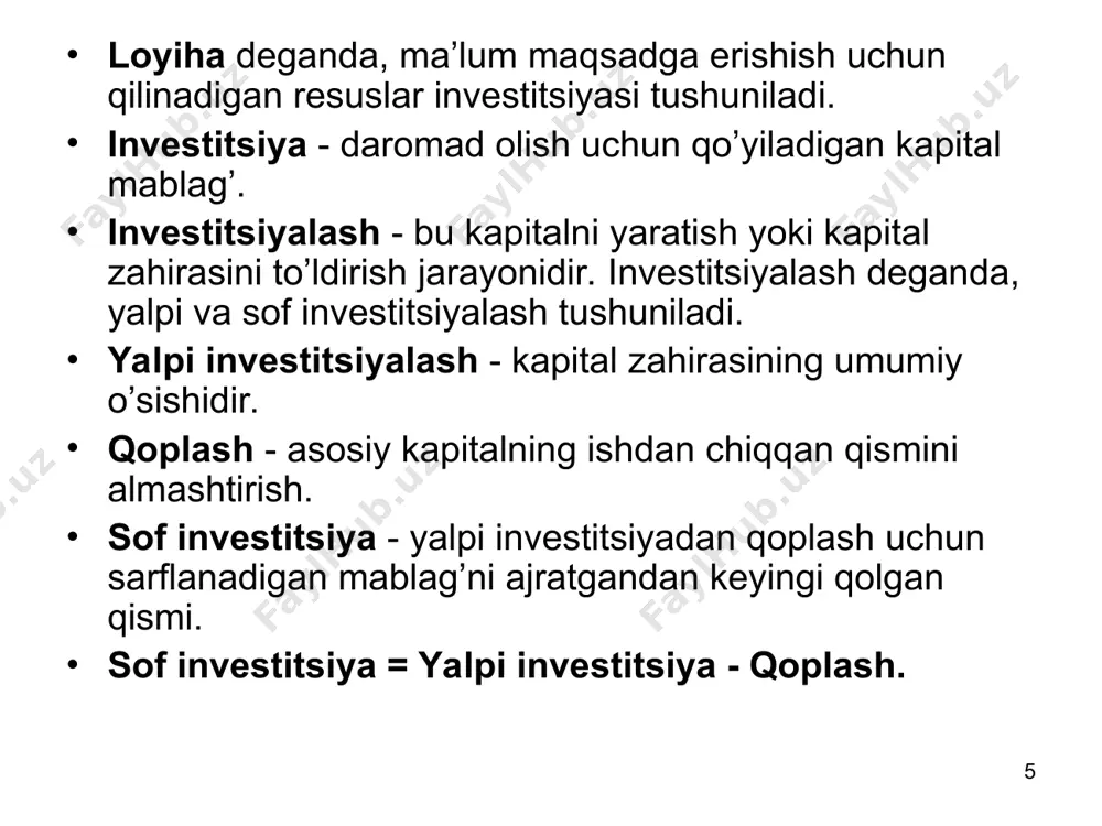 kapital qo’yilmalar va kapital bozori - Page 5