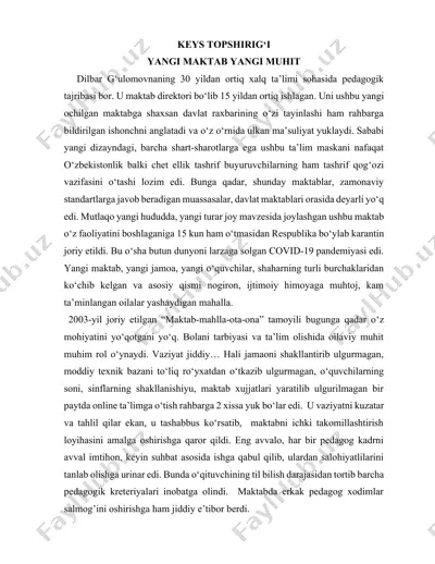 yangi maktab yangi muhit — DOCX