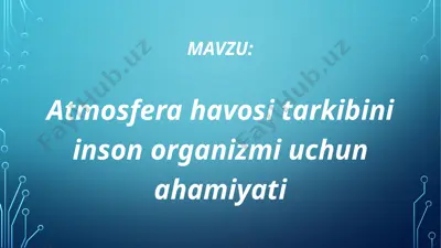 atmosfera havosi tarkibi — PPTX