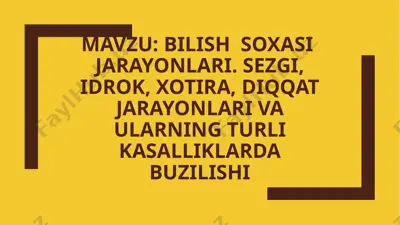 sezgilarning turli kasalliklari — PPTX