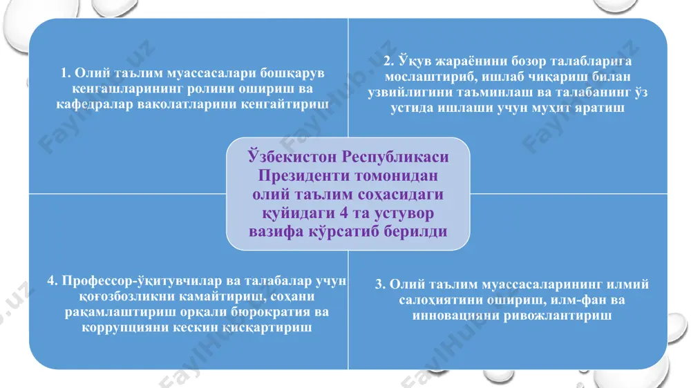 мутаxассис сифатида шаклланиши учун қанча билим эгаллаши керак? оддий ечим: ҳар бир фанга унинг ўқиш юкламасидан келиб чиқиб рамзий ўлчов бирликлари, яъни кредитлар тақсимланади. кредит тизими тамойилларини ақш олий таълим муассасаларида янада кенгроқ тарқалишининг кейинги босқичи 1900 йиллар бошларида рўй берди 1906 йилда ақшдаги пўлат саноати магнати, эндю карнеги олий таълим муассасаларининг ўқитувчиларини қўллаб-қувватлаш мақсадида таълимни ривожлантириш жамғармаси ташкил этади. жамғарма карнеги пулларини ўқитувчиларга улар ўқитган фан кредитлари миқдорига қараб тақсимлашга қарор қилади. ects кредит-модуль тизими ўзагида ҳам ақш академик кредит тизими тамойиллари ётади 1976 йилда европа иттифоқи давлатлари таълим вазирлари мазкур давлатлар университетлари ўртасида ҳамкорликда ўқиш дастурлари жорий этиш борасида келишувга эришишади. лойиҳани амалга ошириш, лойиҳанинг молиявий ва ҳуқуқий томонларини ишлаб чиқиш учун 10 йилдан кўпроқ вақт керак бўлди. 1987 йилда европа иттифоқининг лондон саммити давомида иттифоқ аъзо мамлакатлари отмлари ўртасида талабалар алмашинувини қўллаб-қувватловчи эрасмус (erasmus) дастури ташкил этилади. дастур муваффақияти учун энг муҳим шартлардан бири бу талабалар хорижда …