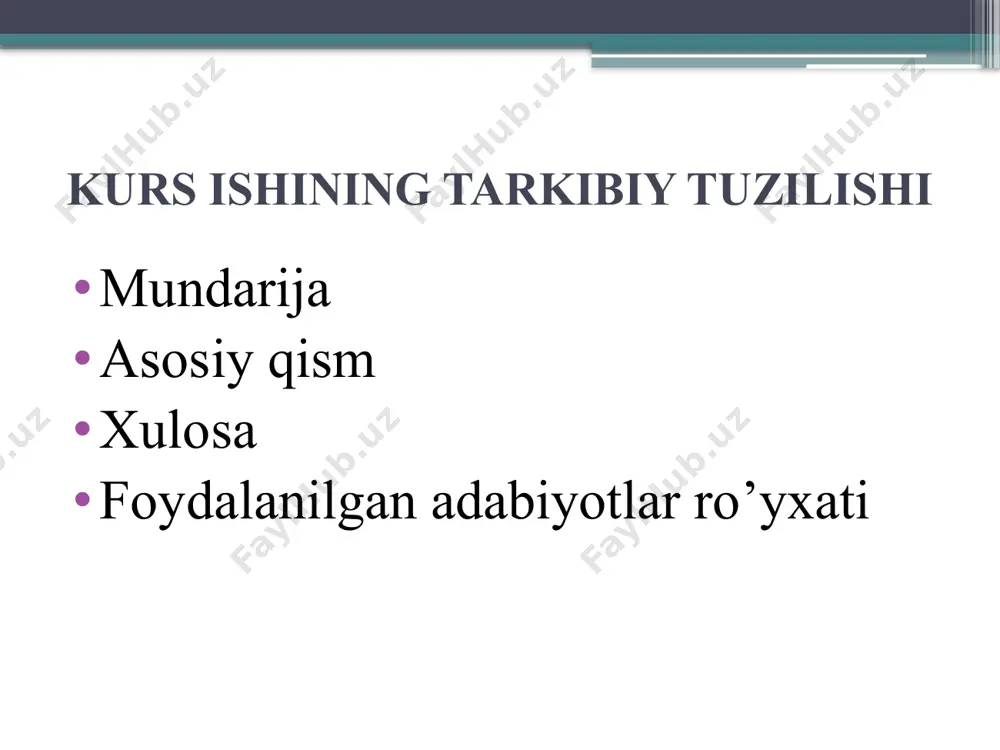 kurs ishini yozish bo‘yicha taqdimot - Page 4