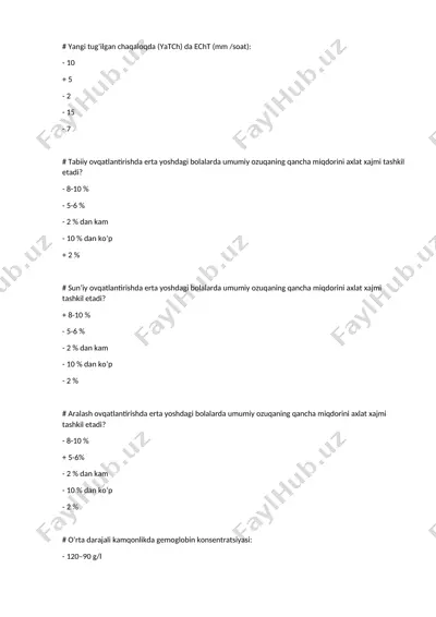 ovqatlanish rejimlari — DOCX