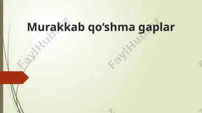 murakkab qo'shma gaplar — PPTX