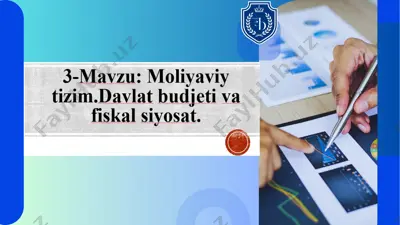 moliya va moliyaviy munosabatlarning mohiyati va vazifalari — PPTX