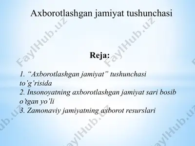 axborotlashgan jamiyat — PPTX