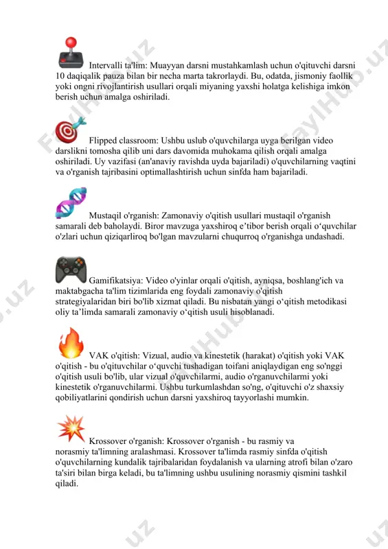 todni qoʻllash uchun bizga koptok kerak boʻladi; oʻquvchilarni ikki guruhga ajratib olamiz. bilamizki futbolda 11 tadan aʼzo boʻladi. demak har bir guruhingiz 11 aʼzodan tashkil topgan boʻlishi kerak; demak jamoalarni quyidagicha shakllantiramiz: darvozabon 1 tadan ( ikkala guruhning bittadan eng kuchli aʼzosini darvozabon etib tayinlaymiz. chunki bu metodda darvozabon asosiy kishi) ; himoyachilar ( har bir jamoadan 4 nafardan oʻquvchi ) ; yarim himoyachilar ( har bir jamoadan 4 nafardan oʻquvchi ) ; hujumchilar ( har bir jamoadan 2 nafardan oʻquvchi ). tarkiblar aniqlab olingach oʻyin boshlanadi. qura tashlash yoʻli bilan qaysi jamoa birinchi savollarga javob berishini aniqlab olasiz. aniqlashtirgach, birinchi javob beradigan jamoa darvozaboni doskaga chiqadi. raqib jamoa oldindan qogʻoz parchaga yozilgan savolni skoch yordamida toʻpga yopishtirib darvozabonga otadi. darvozabon savolni oʻqib koʻrib javob bera olsa maksimal - 8ballni qoʻlga kiritadi agar darvozabon javobni bilmasa toʻp himoyachilarga oʻtadi va himoyachilardan birortasi savolga javob bera olsa 6 ball ni qoʻlga …