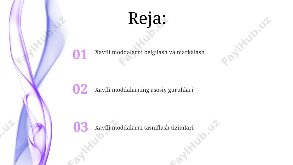 an favqulodda vaziyatlar rejasiga va toshkent shahri favqulodda xizmatlariga xabar berish tartibiga qat'iy rioya qilish kerak. xavfli moddalarni saqlash va tashish xavfli moddalarning saqlanishi uchun 3-sinfdagi omborlar minimal 50 m² maydonni egallaydi va ularda yong'inga qarshi vositalar va 24 soatlik kuzatuv tizimi mavjud bo'lishi shart, ayniqsa, andijon shahrida. 1000 kg dan ortiq miqdorda 2-toifa xavfli moddalarni toshkent shahridan farg'ona viloyatiga tashish uchun maxsus transport vositalari va malakali haydovchilar talab etiladi, shuningdek, yo'lda 3 ta rejadagi to'xtash joylari belgilanishi kerak. qonunchilik va me'yoriy hujjatlar ўзбекистон стандартлаштириш, метрология ва сертификация агентлиги томонидан хавфли моддаларнинг таснифланиши ва белгиланишини тартибга солувчи ўздст 1400-2015 стандарти жорий этилган бўлиб, унда 9 та хавф белгилари аниқ кўрсатилган. тошкент шаҳридаги давлат саноат хавфсизлиги инспекцияси томонидан 2023 йилда 300 дан ортиқ корхонада хавфли моддалар билан ишлаш бўйича норматив ҳужжатларга риоя этилиши текширилган ва 50 та камчиликлар аниқланган. sog'liq uchun xavflar va ularning tasnifi toshkent shahridagi toksikologik markaz ma'lumotlariga ko'ra, …