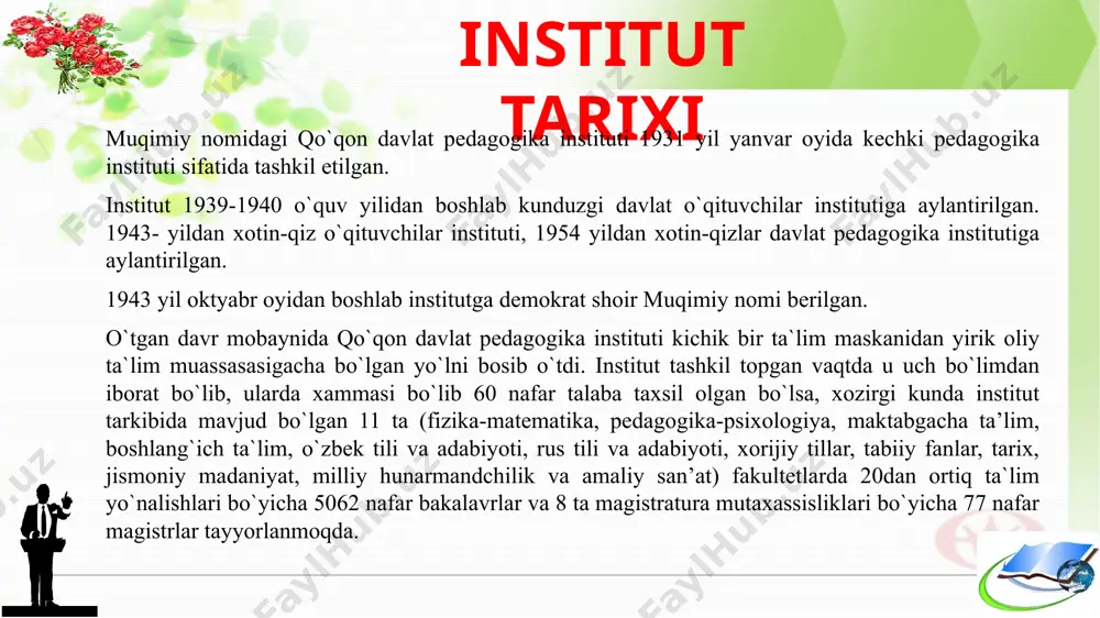 ta’lim kafedrasi mudiri olimov bahtiyor usmonovich texnalogik ta’lim kafedrasi dotsenti. raxmonov husan tojiyevich texnalogik ta’lim kafedrasi dotsenti bo’tayev axmadali texnalogik ta’lim kafedrasi o’qituvchisi yuldashev odiljon toshpo'latovich texnalogik ta’lim kafedrasi o’qituvchisi hamdamova veneraxon anvarovna texnalogik ta’lim kafedrasi o’qituvchisi yusufxodjayeva firdavusxon muxtorovna texnalogik ta’lim kafedrasi o’qituvchisi ibragimova maryamxon g’ulomovna texnalogik ta’lim kafedrasi o’qituvchisi usmonova muxlisaxon sobirovna texnalogik ta’lim kafedrasi o’qituvchisi ikromova mubinaxon xakimjon qizi texnalogik ta’lim kafedrasi o’qituvchisi musiqa ta’limi kafedrasi professor-o`qituvchilari nosirov dilmurod tursunaliyevich musiqa ta’limi kafedrasi mudiri, dotsent najmetdinov g`ayrad mamajonovich musiqa ta’limi kafedrasi dotsent, pedagogika fanlari nomzodi turdiyev shavkat ahmedovich katta o`qituvchi madaminov nasimjon xoljo`rayevich musiqa ta’limi kafedrasi katta o`qituvchisi fozilov qahramon madaminovich musiqa ta’limi kafedrasi katta o`qituvchisi tillaxo`jayev orifxon tursunovich musiqa ta’limi kafedrasi o`qituvchisi asqarova sohiba muhammadjonovna musiqa ta’limi kafedrasi o`qituvchisi qobilova e’zoz bakirovna musiqa ta’limi kafedrasi dotsenti djumaboyeva muqaddas shavkatovna musiqa ta’limi kafedrasi o`qituvchisi shodiyeva gavhar eminjanovna musiqa ta’limi kafedrasi o`qituvchisi rasulova saida sobirovna musiqa ta’limi kafedrasi …
