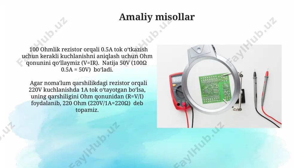elektrotexnika fanidan om qonuni taqdimoti - Page 5