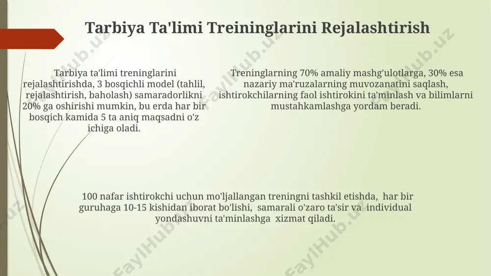 tarbiya fanini o'qitishda tarbiya treninglari asosida faoliyatini tashkil etish - Page 5