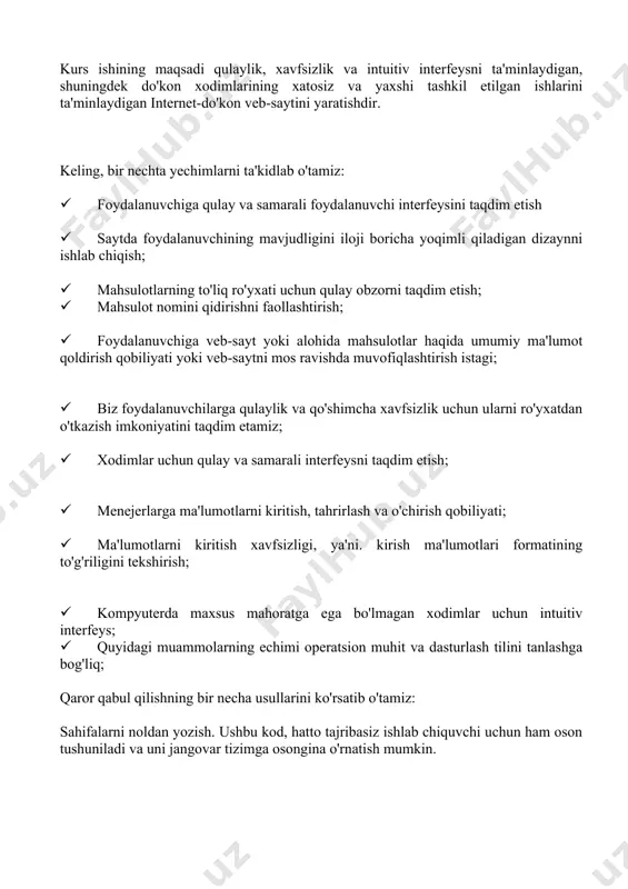 larga ta'sir qilmasdan kiritishi mumkin. rivojlanish muhitidan foydalanish. rivojlanish muhiti sifatida men php-da yozilgan joomla + virtuemart 1.5 ni tanladim, bu boshqa dasturlash tillariga nisbatan bir qator afzalliklarga ega. u yuqori darajadagi ma'lumotlar tuzilmalarini, oqlangan sintaksisni va dinamik yozishni ta'minlaydi, bu uni turli xil dasturlarni tezda yozish uchun ideal tilga aylantiradi. joomla 1.5 ishlab chiqish muhiti optimallashtirilgan yadrodan foydalanadi, buning uchun siz loyihangizni boshqarish va to'liq avtomatlashtirish uchun qulay bo'lgan turli xil plaginlar va qo'shimchalar yozishingiz mumkin. ushbu yondashuvning asosiy afzalligi - bu tarkibiy qismlarni birlashtirish erkinligi. demak, joomla 1.5 bilan tuzilgan dasturning har bir qismi faqat bitta maqsadga ega va mustaqil ravishda o'zgartirilishi mumkin, ya'ni. boshqa tarkibiy qismlarga ta'sir qilmasdan. masalan, dasturchi kodning qolgan qismini o'zgartirmasdan dasturning o'sha qismi uchun url manzilini o'zgartirishi mumkin. dizayner html-sahifani sahifani ko'rsatadigan kodni o'zgartirmasdan o'zgartirishi mumkin. dba jadvalni qayta nomlashi va bir nechta fayllarni o'zgartirish va o'zgartirish o'rniga, ushbu o'zgarishlarni bitta joyda aniqlay …