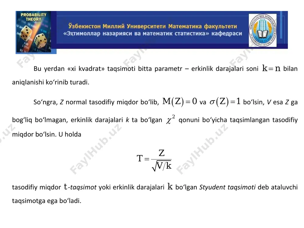 parametrlarni ishonchli oraliq usuli bilan baholash - Page 5