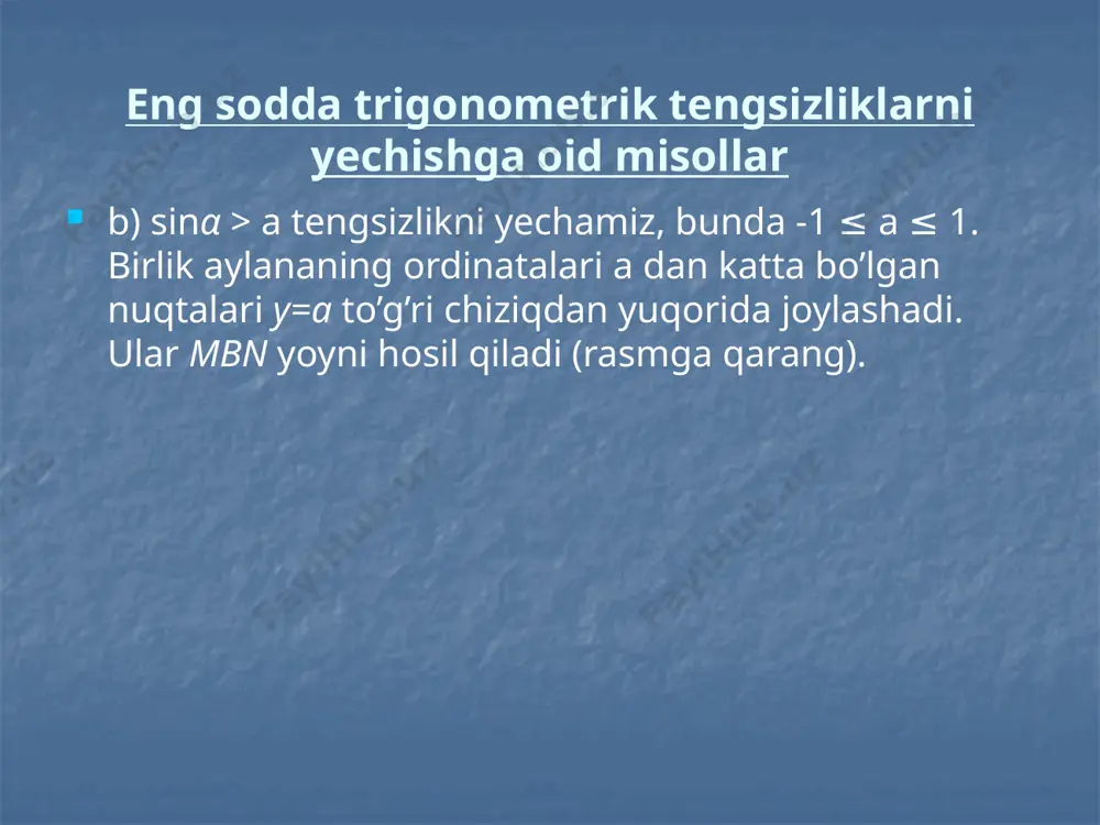 trigonometrik tengsizliklarni yechish usullari - Page 5