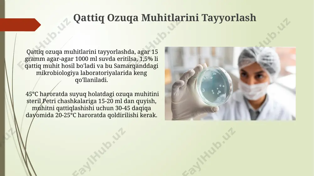bakteriologik oziqa muhitlar tayyorlash - Page 5
