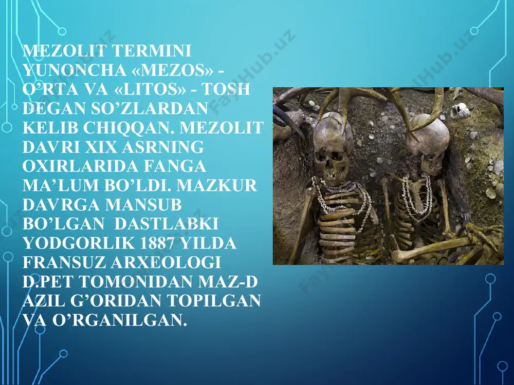ollar takomillashgan. o’rta osiyoning neolit davriga oid kaltaminor, hisor va joytun madaniyatlari mavjud. o’rta osiyoda kaltaminor madaniyati nomi bilan mashhur bo’lgan yodgorliklar asosan o’lkaning g’arbiy va shimoli-g’arbiy tomonlarida keng tarqalgan. shu bilan birga uning chegarasi ural daryosi va kaspiy dengizi bilan ham tutashgan. janubda qoraqum va shimoliy qizilqum etaklarida, sharqda esa orol dengizi shimoliy-sharqiy va janubiy tomonlarida quyi sirdaryoga borib taqaladi. qizilqum va ustyurtning keng hududlarida ham kaltaminor madaniyati ancha keng tarqalgan. kaltaminor madaniyatini arxeolog s.p.tolstov o’rgangan. arxeologlar jonbos-4 manzilgohini o’rganish jarayonida yarim yerto’la shaklidagi kulba (chaylaga) duch keladilar. jonbos-4 makonida topilgan kulbaning maydoni 300 m2 bo’lib, bu yerda 120-125 kishi istiqomat qilgan. u katta urug’ jamoasining makoni bo’lgan. hisor madaniyati nomi bilan atalgan markaziy osiyoning neolit davri makonlari. hisor – pomir tog’laridan topib o’rganilgan. hisor madaniyatining asosiy markazi tojikiston respublikasining hisor – bobotog’ - qoratog’ oralig’idagi yerlar bo’lib, dastlab o’rganilgan yodgorliklar hisor vodiysidan topilganligi uchun u shu nom bilan …