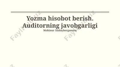 yozma hisobot berish — PPTX