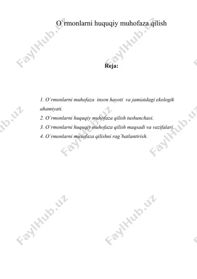 o`rmonlarni huquqiy muhofaza qilish — DOC
