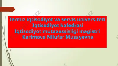 iqtisodiyot va xizmat universiteti magistri — PPTX
