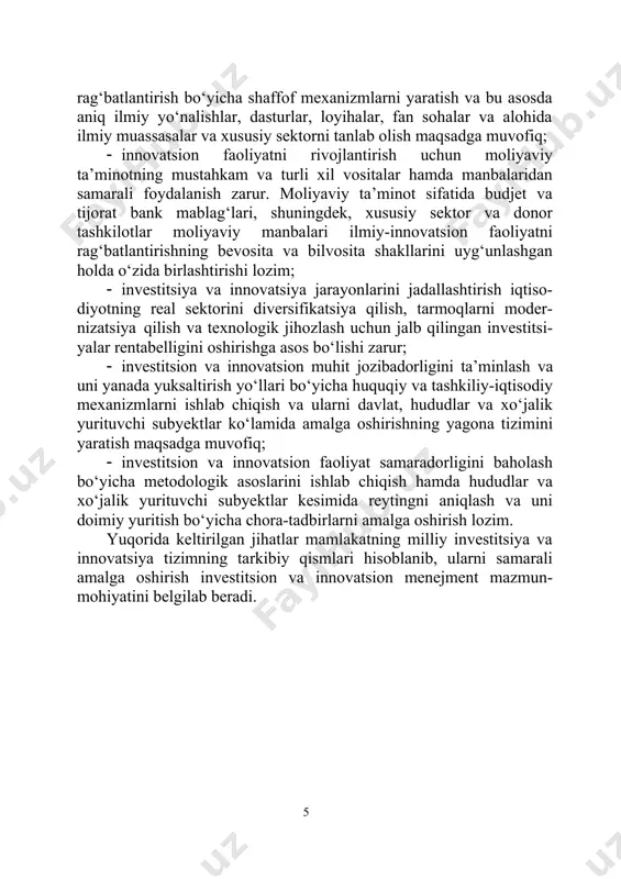 lib kelinar edi. vaholanki, zamonaviy bozor iqtisodiyoti sharoitida jamg‘armalar korxonalar va davlat ixtiyorida ham bo‘lishi mumkin. investitsiyalar kapital qo‘yilmalar shaklida ham amalga oshiriladi, hamda o‘zidagi yangi qurilishlarga, kengaytirishga, rekonstruksiyaga va faoliyat ko‘rsatayotgan korxonalarni texnik qayta jihozlashga, usku- nalar, inventarlar, loyihaviy mahsulotlar sotib olishga sarf-xarajatlarni mujassamlashtiradi. iqtisodiy fanlar va amaliyot «investitsiya » va «kapital qo‘yilma» terminlari bir xil tushuncha, ya’ni sinonim so‘zlar emasligini ta’kidlaydi. investitsiyalar kapital qo‘yilmaga nisbatan keng mazmunli, qamrovli tushunchadir. g‘arb adabiyotlarida investitsiyalar borasida so‘z yuritilganda asosiy e’tibor fond bozoriga qaratiladi, chunki rivojlangan mamlakatlarda investitsiyalar asosan qimmatli qog‘ozlar orqali amalga oshiriladi. xorijiy iqtisodiy adabiyotlarda investitsiya va investitsiyalash muammolari j.keyns, p.masse, k.makkonel, s.bryu, e.dolan, u.sharp va boshqa olimlar ilmiy ishlarida keng miqyosda yoritib berilgan. u.sharp investitsiyalarga quyidagicha ta’rif beradi: «real investitsiyalar asosan moddiy aktivlarga (yer, uskunalar, zavodlar) qilingan investitsiyalardir. moliyaviy investitsiyalar bu qog‘ozda bitil- gan shartnomalardir. bularga oddiy aksiyalar va obligatsiyalar kiradi. rivojlanayotgan iqtisodiyotda investitsiyalarning asosiy qismi real investitsiyalarga tegishlidir. …