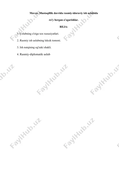 rasmiy ish uslubi — DOCX