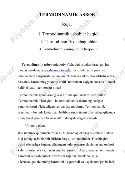 termodinamik asbob — DOCX