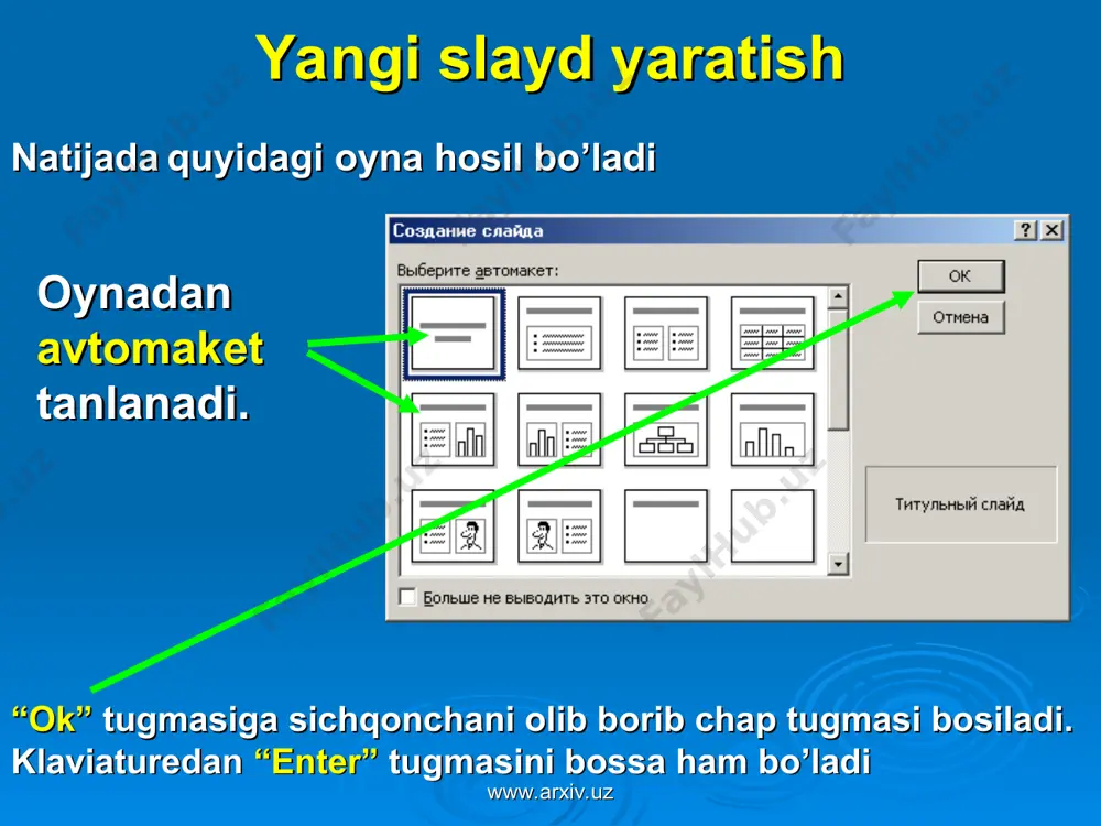 power point dasturida slaydlar bilan ishlash - Page 4