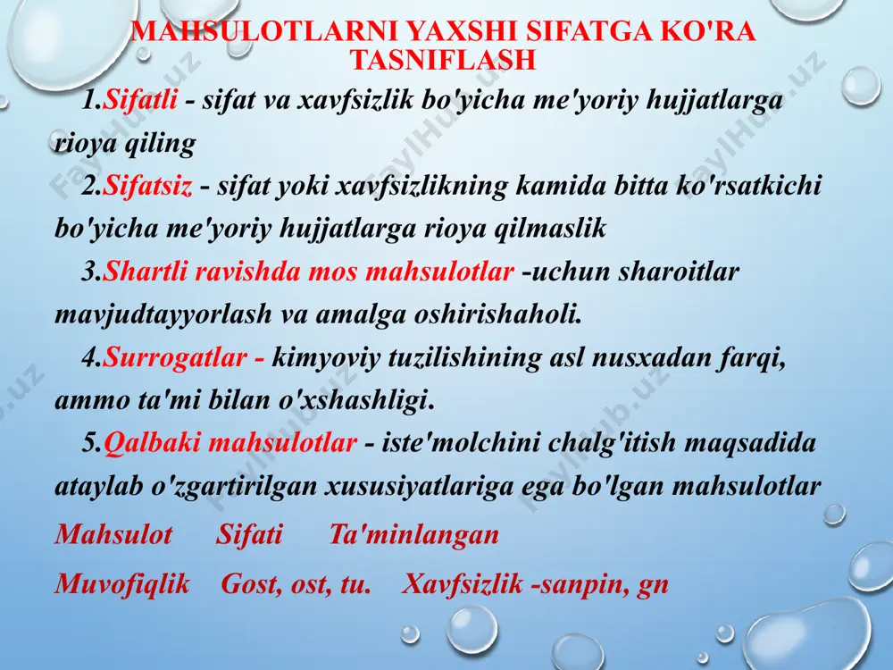 qiymatni oshiruvchi moddalar klassifikatsiyasi, tuzilishi va xususiyati - Page 3