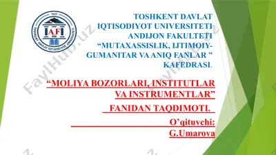 hosilaviy qimmatli qog‘ozlar bozori — PPTX