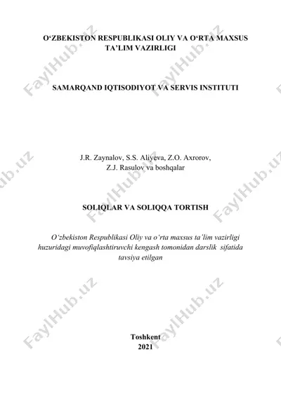 soliqlar va soliqqa tortish — DOC