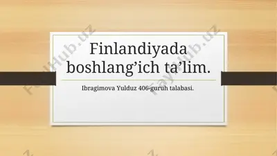 finlandiya boshlang'ich ta'limi — PPTX
