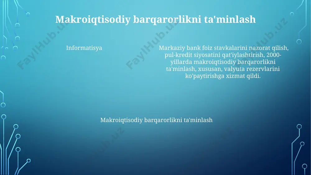 bu esa iqtisodiy barqarorlikni ta'minladi. e'tiboringiz uchun rahmat @taqdimot_robot image1.png image2.png image3.png image4.png image5.png