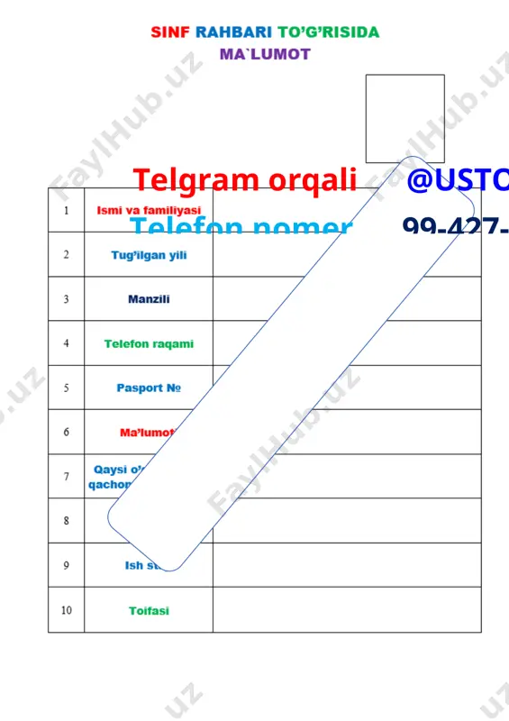 sinf rahbarlik daftari 2023-2024 o‘quv yili hujjatlar jamlanmasi - Page 5