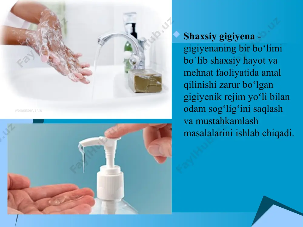 dam organizmining fiziologik va biologik talablariga hammadan koʻra koʻproq muvofiq keladigan gigiyena normativlarini belgilab olish maqsadida organizm bilan ishlab chiqarish muhiti oʻrtasida boʻlib turadigan oʻzaro taʼsir qonuniyatlarini ham oʻrganadi. sanoat korxonalari, turar joylar, umumiy ovqatlanish muassasalari va boshqalarda amaliy sanitariya tadbirlari, gigienik tekshirishning turli usullaridan keng foydalaniladi.