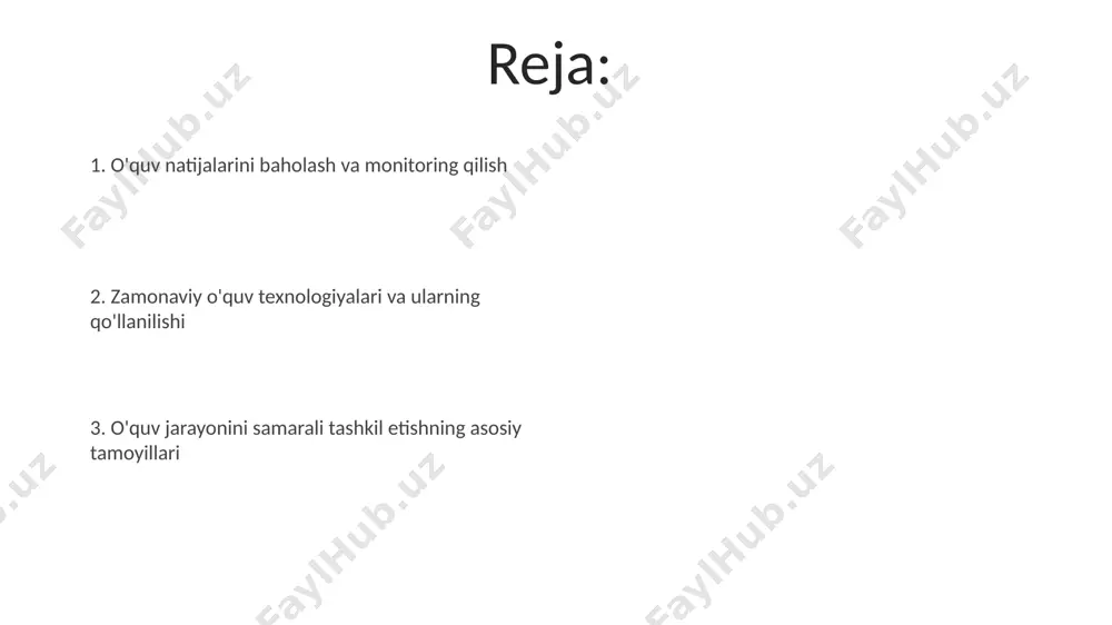 v natijalarni 30% ga oshiradi. o'qituvchi va o'quvchi o'rtasidagi samarali hamkorlik o'quvchilarning 70% faol ishtirokini ta'minlash uchun o'qituvchi individual yondashuvni qo'llab, har bir o'quvchining qobiliyatini hisobga olib, 5 ta turli darajadagi topshiriqlarni tayyorlashi kerak. o'qituvchi va o'quvchi o'rtasidagi samarali aloqa uchun, samarqanddagi darslardan keyin 10 ta savollar ro'yxatini tuzib, o'quvchilarga elektron pochta orqali yuborish mumkin. o'quv jarayonida zamonaviy texnologiyalardan foydalanish o'quv jarayonida interfaol o'yinlar va 3d modellardan foydalanish, masalan, google earth yordamida geografik joylarni 5-sinf o'quvchilariga o'rgatish, o'rganish samaradorligini 20% ga oshiradi. "duolingo" kabi tillarni o'rgatish dasturlari samarqanddagi 1000 nafar talaba orasida o'tkazilgan tadqiqotga ko'ra, an'anaviy usullarga nisbatan ingliz tilini o'rganish samaradorligini 35% ga yaxshilaydi. o'quv jarayonini samarali tashkil etishning asosiy tamoyillari o'quv jarayonida 3 ta asosiy bosqich – motivatsiya, tushunish va qo'llash – har bir bosqich uchun 2-3 soat vaqt ajratish, andijon viloyatidagi o'qituvchilar tajribasi shuni ko'rsatadi. samarali o'rganish uchun, 20% nazariy bilimlar va 80% amaliy mashg'ulotlarga asoslangan, masalan, …