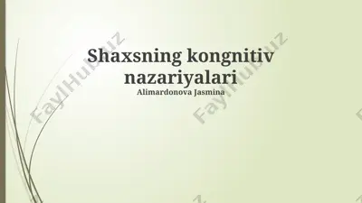 shaxsning kognitiv nazariyalari — PPTX