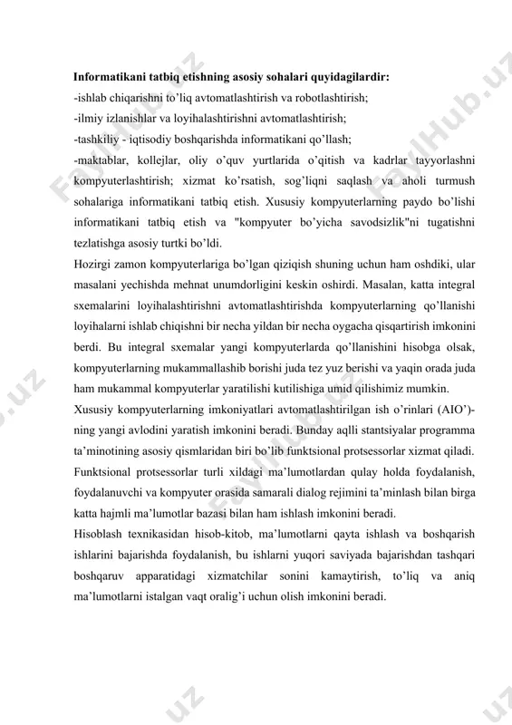 uchun ko’rib chiqilayotgan muammo juda ham dolzarbdir. bank tizimini keskin ravishda rivojlantirishda faqat yangi texnik bazaga tayanish kerak. yetarli darajada avtomatlashtirilgan holda bank bo’limi o’z kassasi bilan birlashtirilishi va terminallari aloqa bo’limlari, magazinlarda, vokzallarda va hokazolarda joylashgan hisoblash tarmog’ini tashkil qilish mumkin. germaniyaning "niksdorf" kompaniyasi elektron pullarni tatbiq qilish bo’yicha ilg’orlardan biri hisoblanadi. bu kompaniyada eurocard nomli standart kredit kartochkalar ishlatilib, hozirgi davrda dunyo bo’yicha 5,8 mlndan ortiq kishi bu kartochkalardan foydalanadi. har bir kredit kartochkasiga ma’lumot tashuvchi vosita-magnit karta o’rnatilgan bo’lib, unda xususiy schet nomeri, bank nomi, mamlakat, mijozning to’lash qobiliyati ko’rsatkichi, berilgan kredit qiymati va hokazolar yozilgan bo’ladi. yangi mijozni bu tarmoqka qo’shish uchun unga kamida 2 ming germaniya markasida kredit ochilgan bo’lishi kerak. frantsiyada aqlli kredit kartochkalarini joriy qilish boshlandi. bunday kartochkalarga 7 kilobaytli operativ xotiraga ega bo’lgan mikroprotsessor o’rnatilgan bo’lib, 200 xil to’lov operatsiyalarini amalga oshirish imkonini beradi. aqshda magnitli to’lov kartochkalari tatbiq qilingan. bu kartochkalarga …