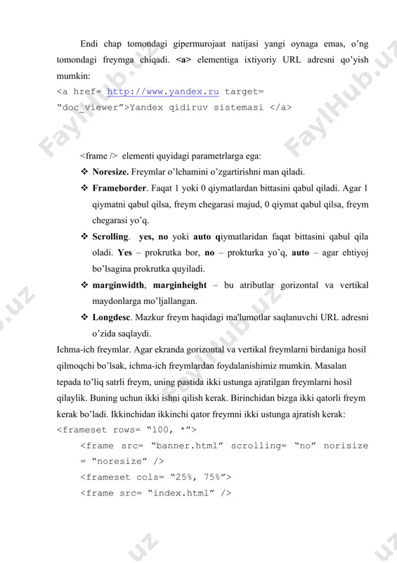 frеymlar yordamida sayt yaratish - Page 5