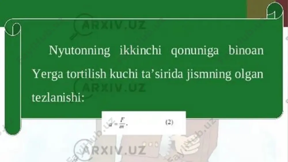 butun olam tortish qonuni va jismlarning og'irligi - Page 4